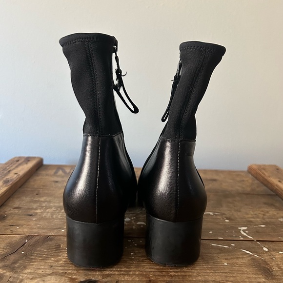 PRADA Authenticated Black Leather Ankle Boot Square Toe Block Heel 37.5 / 7.5 US - Picture 11 of 13